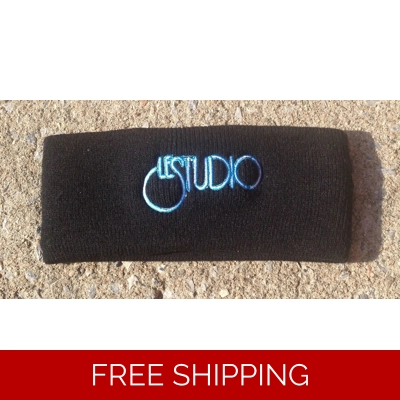 Le Studio Winter Small black Headband W & B Front Logo